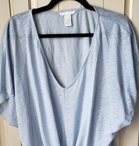 H&M Tie up linen shirt size m